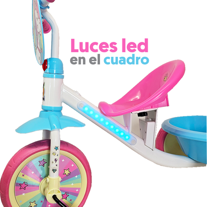Triciclo Trixie Con Luces Led Multicolor En El Cuerpo Rosa