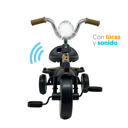 Apache Triciclo Plegable con luz y Sonido color negro