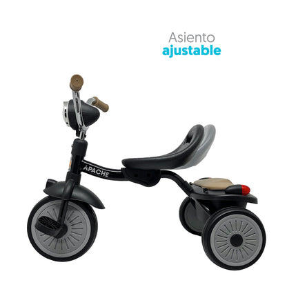 Apache Triciclo Plegable con luz y Sonido color negro
