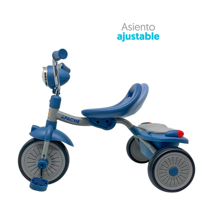 Apache Triciclo Plegable con luz y Sonido color azul
