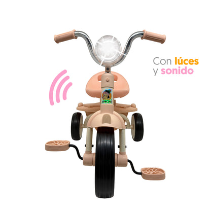 Apache Triciclo Plegable con luz y Sonido color rosa