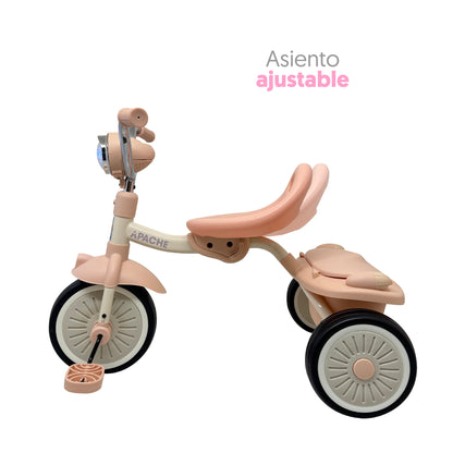 Apache Triciclo Plegable con luz y Sonido color rosa
