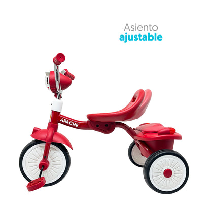 Apache Triciclo Plegable con luz y Sonido color rojo