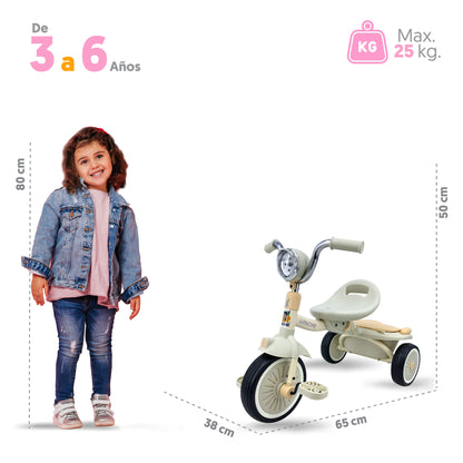 Apache Triciclo Plegable con luz y Sonido color blanco