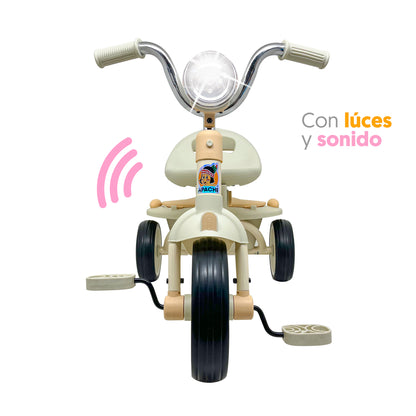 Apache Triciclo Plegable con luz y Sonido color blanco