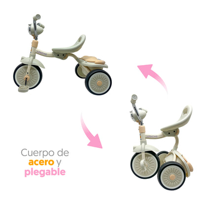Apache Triciclo Plegable con luz y Sonido color blanco
