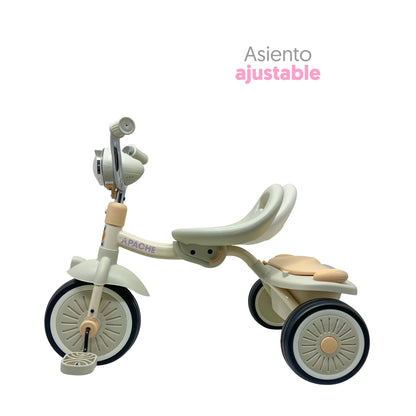 Apache Triciclo Plegable con luz y Sonido color blanco