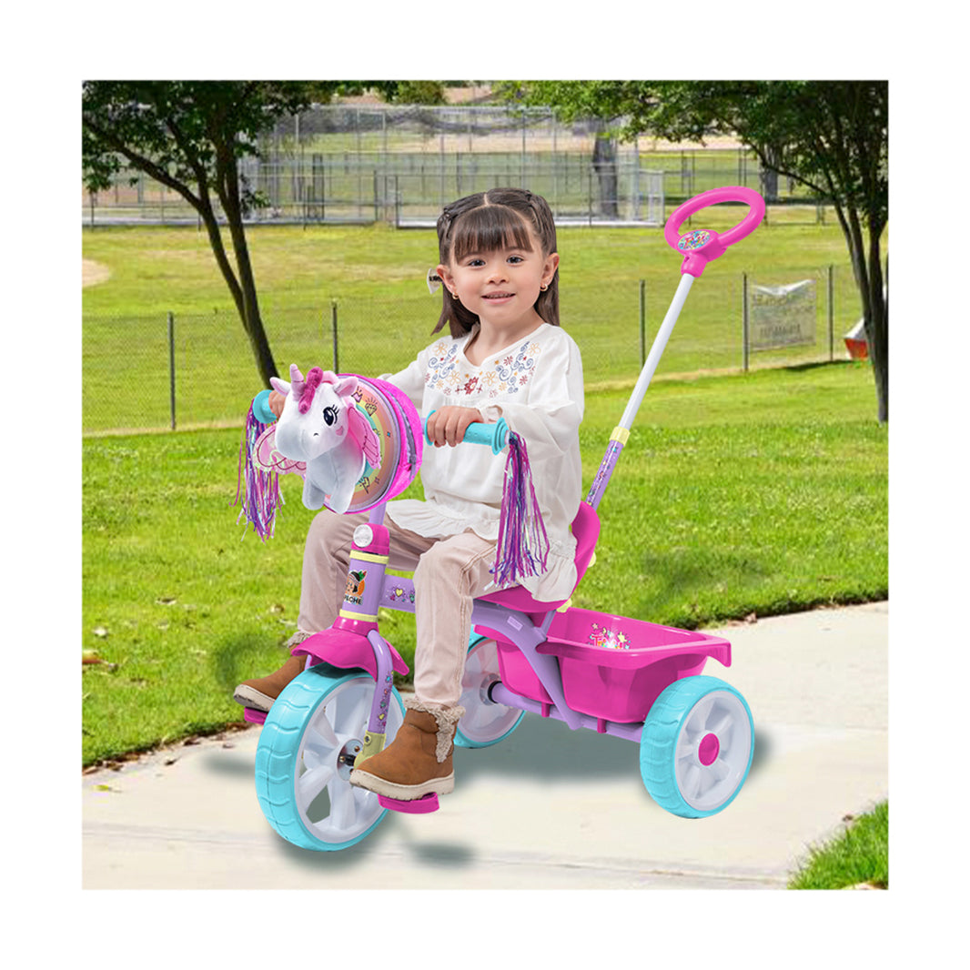 Triciclo Apache Unicornio Con Bolsita Y Peluche