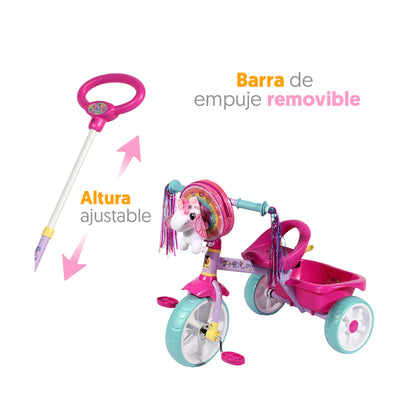 Triciclo Apache Unicornio Con Bolsita Y Peluche